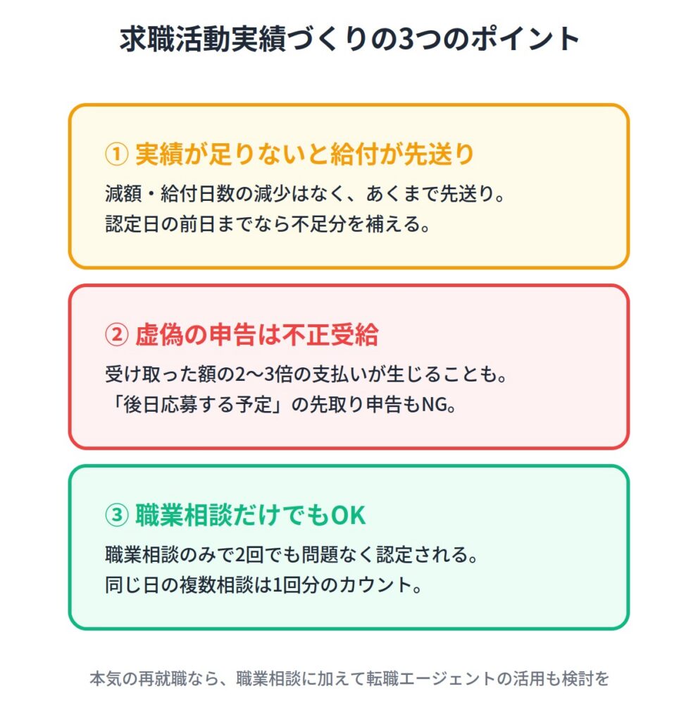 求職活動実績を作るうえで知っておきたい3つのポイント