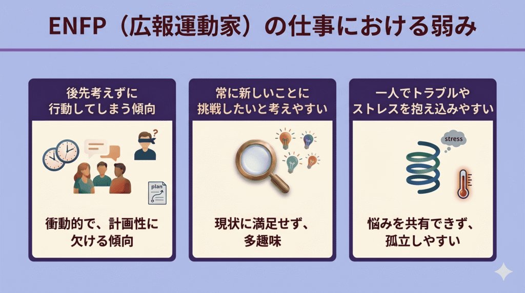 ENFP（広報運動家）の仕事における弱み