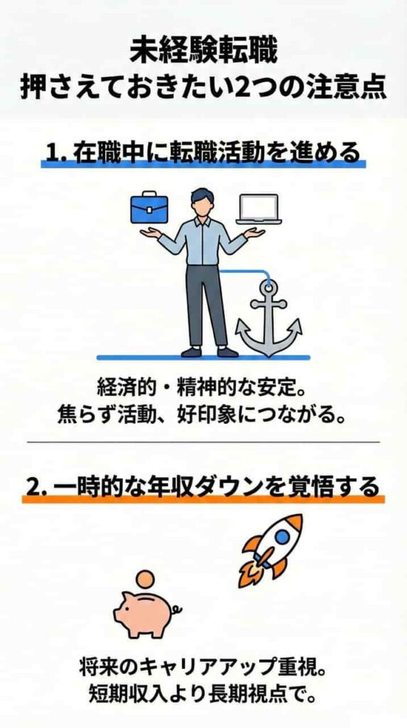 未経験転職をする際の注意点